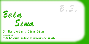 bela sima business card