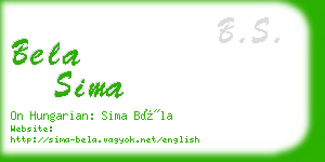 bela sima business card